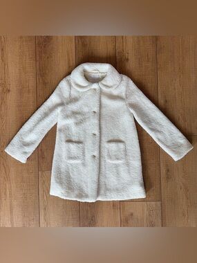 Janie and Jack Ivory Bouclé Sherpa Coat Girls 10 12 Winter Dress Coat